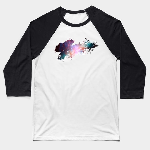 Galaxy in a brush stroke Baseball T-Shirt by Blacklinesw9